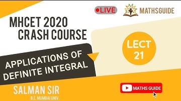Lec21 Applications Of Definite Integral MHCET Past Year Ques