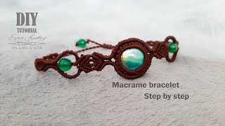 Makramowa bransoletka z kamieniami i masą perłową tutorial / Macrame bracelet with stones and nacre