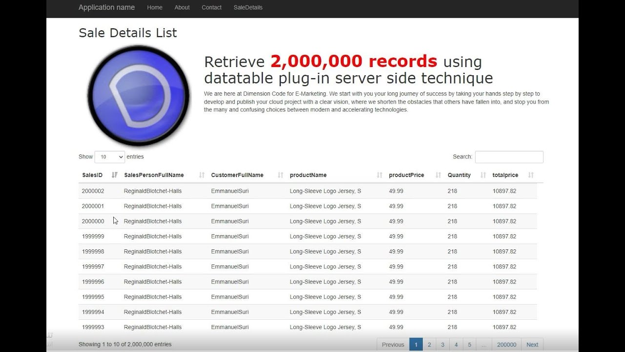 00 Server side Datatable processing معالجة جدول البيانات من جانب الخادم ...