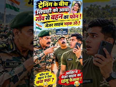 ट्रेनिंग के बीच सिपाही को आया गाँव से बहन का फोन मेजर साहब भड़क उठे! 😂📱#indianarmy #faujilyfstylep