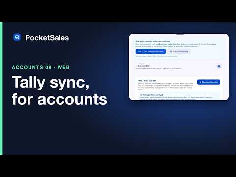 Tally sync for accounts — PocketSales tutorial