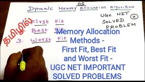 Operating System | First Fit, Best Fit & Worst Fit | Memory Allocation Methods | UGC NET CS | PG TRB