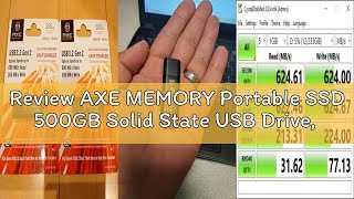 Review AXE MEMORY Portable SSD 500GB Solid State USB Drive, USB 3.2 Gen2 UASP SuperSpeed+. Optimal S