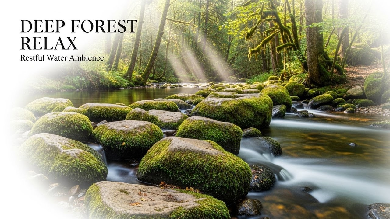 Serene Forest Ambience with Flowing Water Sounds for Sleep Study Meditation and Inner Peace