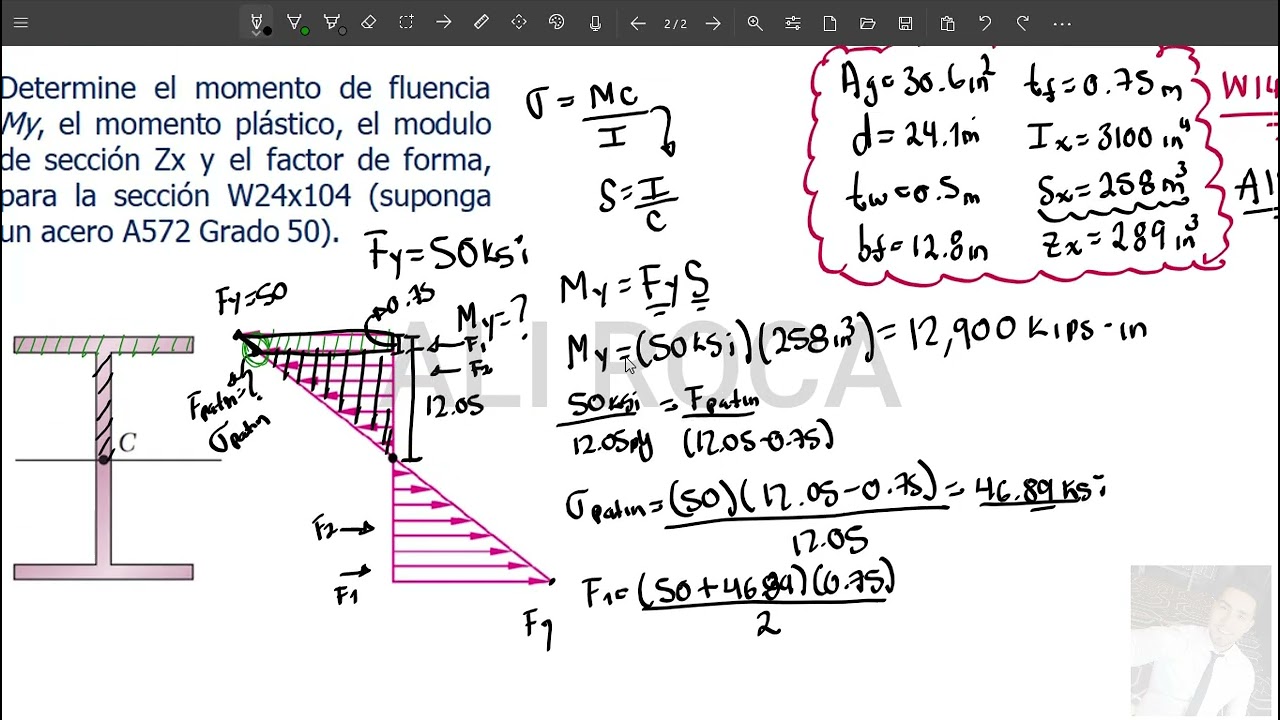 🎯 Momento Plástico en Perfiles W: Cálculo Paso a Paso y Comparación con Momento Elástico según AISC
