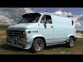 Christopher Muench and Big Blue. Custom 1992 G 20 Chevy Van.