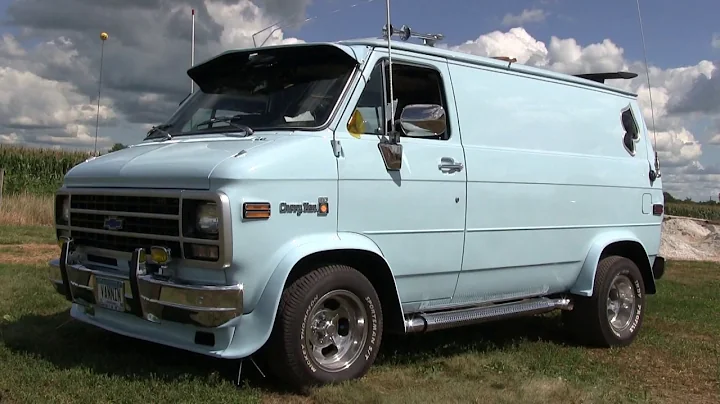 Christopher Muench and Big Blue. Custom 1992 G 20 Chevy Van.