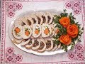 Рулет из куриного фарша с начинкой / Рулет из курицы с грибами/Куриный рулет с яйцом и зеленым луком