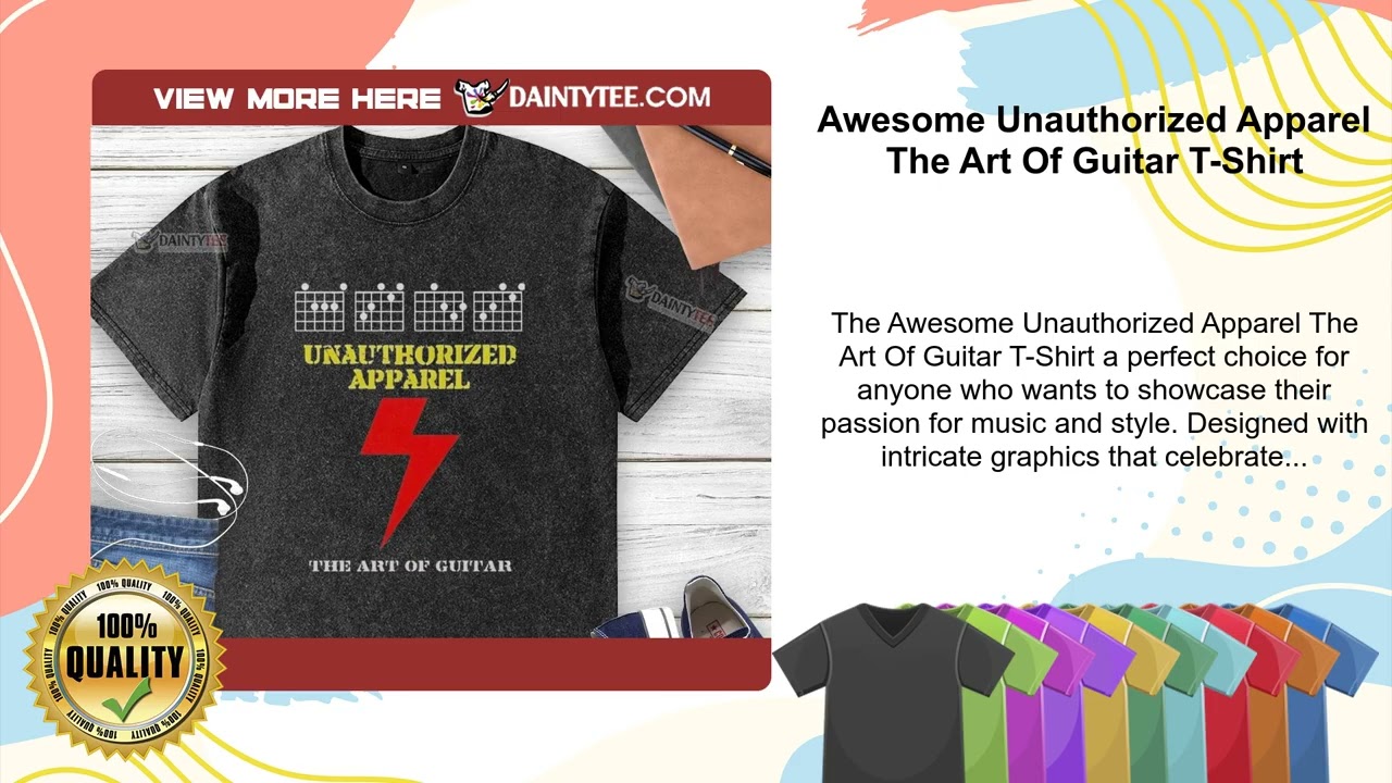 Awesome Unauthorized Apparel The Art Of Guitar T-Shirt