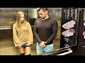 Girl cant resist boys desire in elevator  prank gone wrong