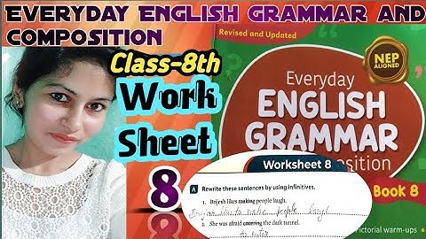 #worksheet-8 #class8th Everyday English grammar and composition #english#neha#grammar #solution#key