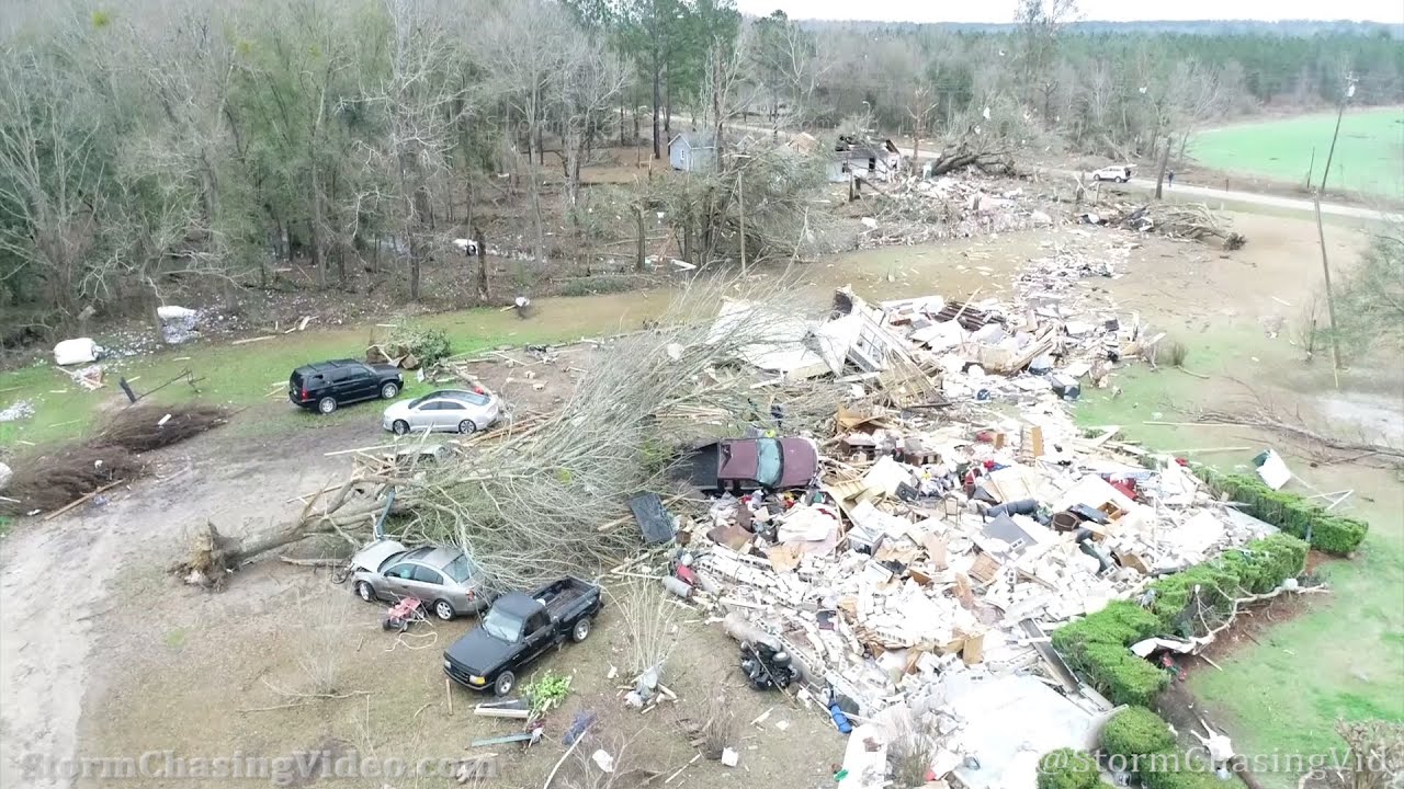 Drone Tornado Aftermath Footage from Damascus, GA 2/16/2021 YouTube