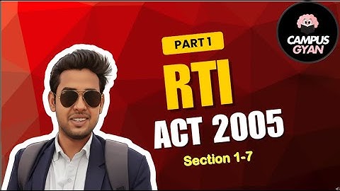 RTI Act 2005 Explained in Hindi | Part 1 Sections 1–7