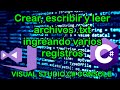 Crear, escribir y leer archivo .txt Metodo 2 (visual studio C# console)