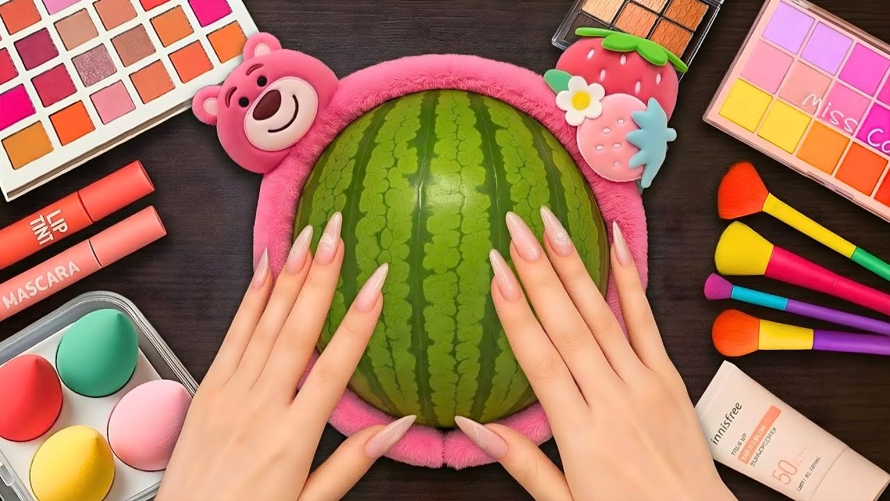 ASMR Makeup on Watermelon (No Talking)