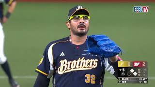 08/19 中信 VS 味全 五局下，羅戈成功頂住得點圈有人壓力，力保不失