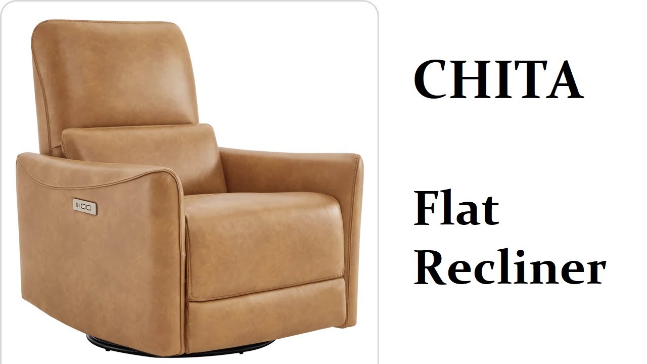 CHITA Garrison Genuine Leather Power Lay Flat Recliner with Power Headrest