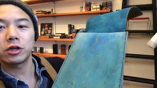 【ヌメ革のパティーヌ】ショルダーバッグを水彩画風に染め替え