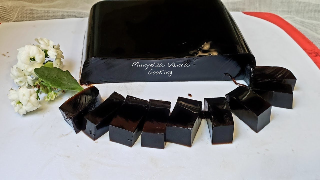 ចាហួយខ្មៅឬហៅថាឆៅកួយ^ (តៅកឺ) Black Grass Jelly Dessert Recipe YouTube