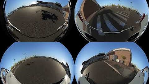Cognata - 4 X Fisheye cameras (surround view) driving in a parking lot