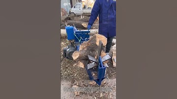 "5-Blade Wood Cutter in Action!🔥↓ Watch How This Machine Splits Logs Like Butter"