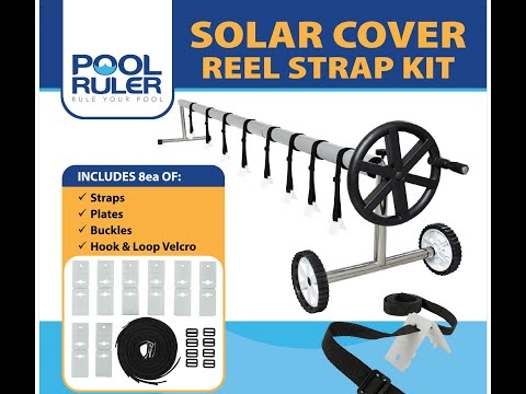 Pool Cover Reel Straps Roller Attachment Pool Cover Straps Kit 8 Straps  With Hoop And Loop Tapes Swimming Pool Cover Reel Set