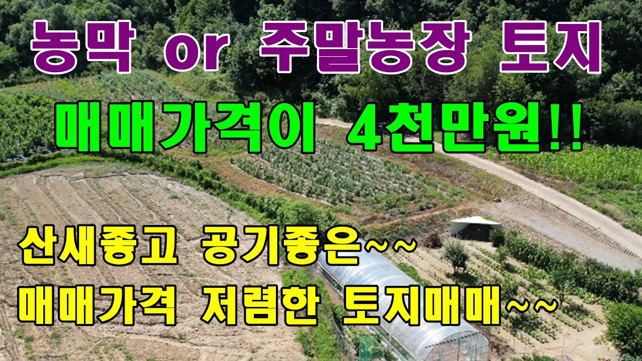 농막or 주말농장에 어울리는 4천만원 토지매매!!