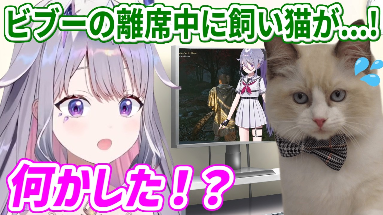 ちょっと離席した隙に、飼い猫に身体を乗っ取られるビブー【ホロライブ切り抜き/古石ビジュー/Koseki Bijou】