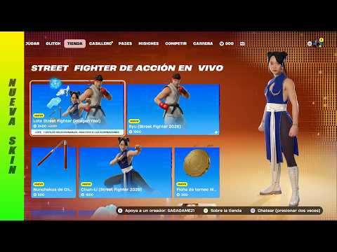Nueva tienda de FORTNITE | Nuevas skins CHUN-LI y RYU (STREET FIGHTER 2026 LA PELICULA