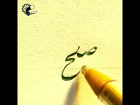 آموزش خوشنویسی با خودکار اجرای کلمه صلح در خط نستعلیق با خودکار خوشنویسی نستعلیق 