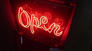 Open Neon Sign Stock Video