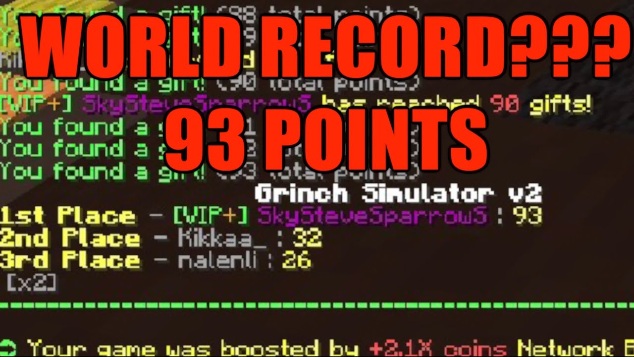 GRINCH SIMULATOR 93 POINTS (2025 8/8 full lobby world record???)