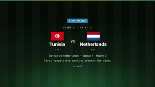 Tunisia vs Netherlands — World Cup 2026 preview