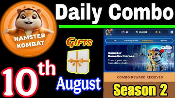 Hamster Kombat GameDev Heroes 🎮| 10 August Daily Combo 🧩 Season 2