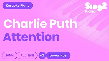 Charlie Puth - Attention (Lower Key) Karaoke Piano