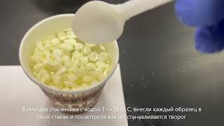 Творог,  сравнение качества восстановления сублимированного продукта на разных установках.