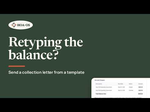 Sending a collection letter from a template in HOA-OS, 2:59