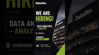Deloitte Hiring Freshers 2026 🚀 Data Analyst Role | Apply Now Hyderabad 🔥