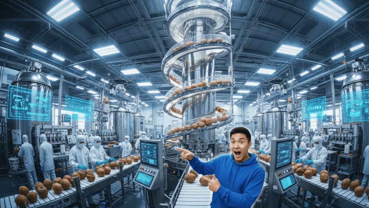 Inside the World’s Most Advanced Coconut Cream Factory: 1,000,000 Coconuts a Day