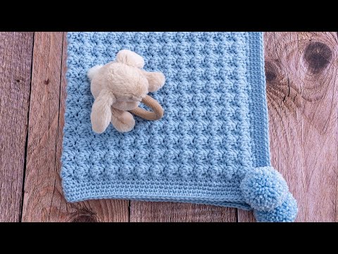 How to Crochet a Baby Blanket for Beginners (Super EASY &amp; QUICK. Only 1 row to repeat)