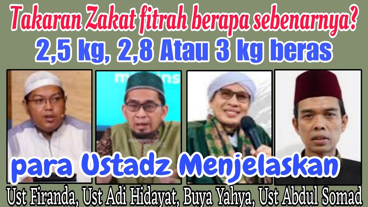 Takaran Zakat fitrah berapa sebenarnya?