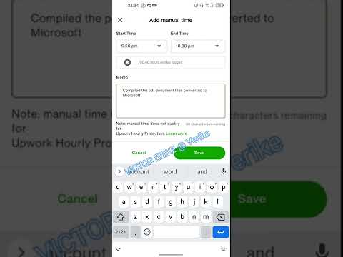 How To Login Manual Time On Freelancer Upwork Phone App.