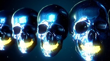 Metallic Skulls Stock Motion Graphics