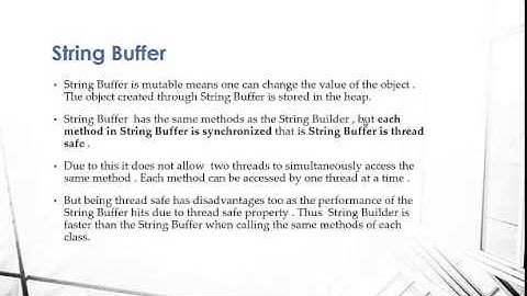 Java - Difference Beetween String, String Buffer and String Builder