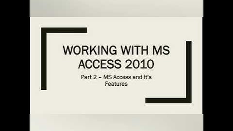 8th - Computer - 12.05.2020 - Working with MS Access 2010 (  Part - 2 )