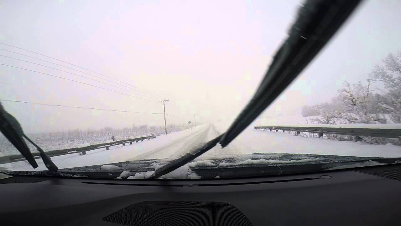 2015 subaru outback driving in a snow storm - YouTube