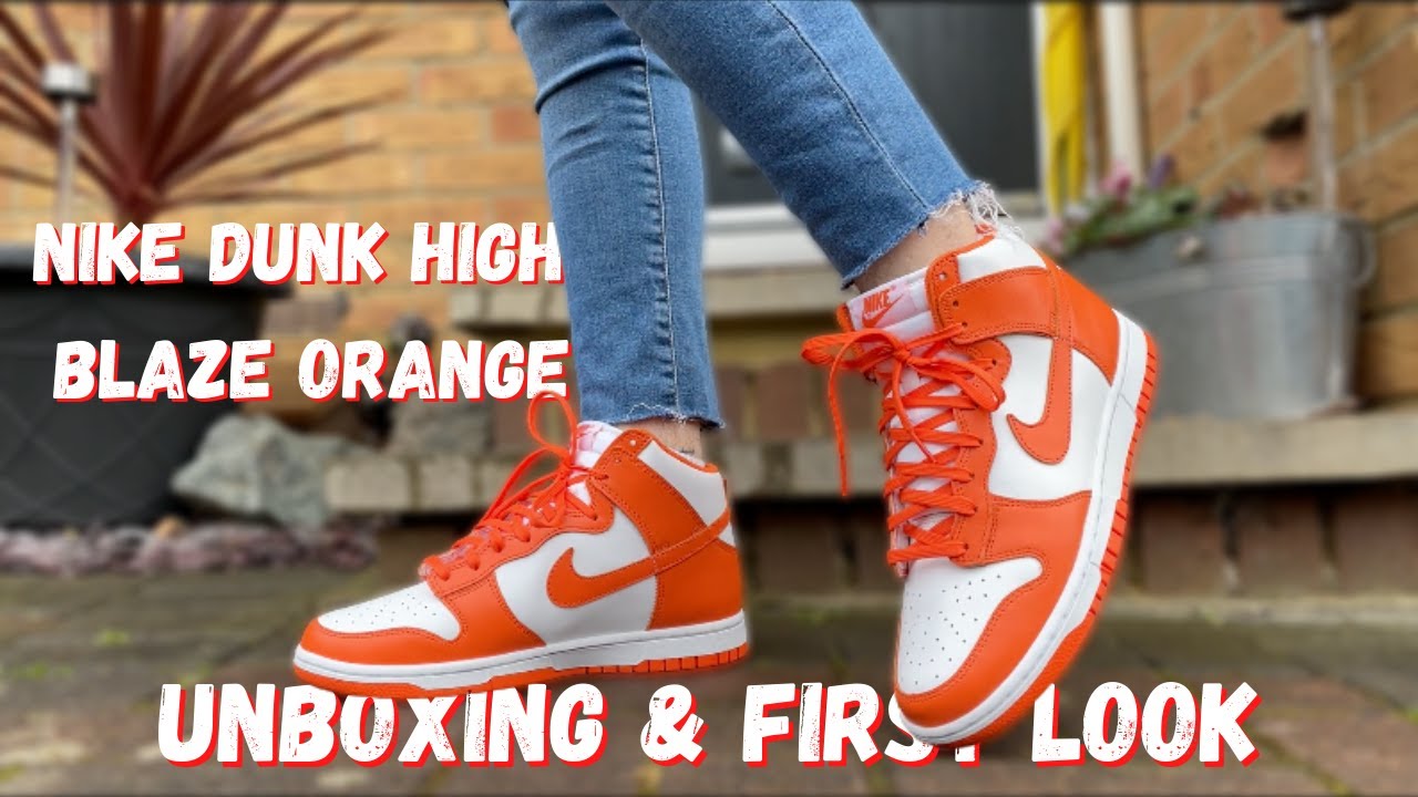 Nike Dunk High Blaze Orange - Unboxing & First look - YouTube