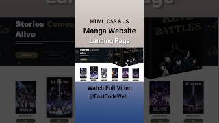 How to Create Manga Book Website Using HTML CSS |Fast Code