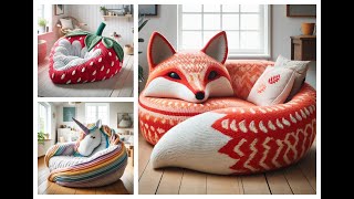 Cute and comfortable lazy sofa (share ideas) #crochet #design #knitted #sofa