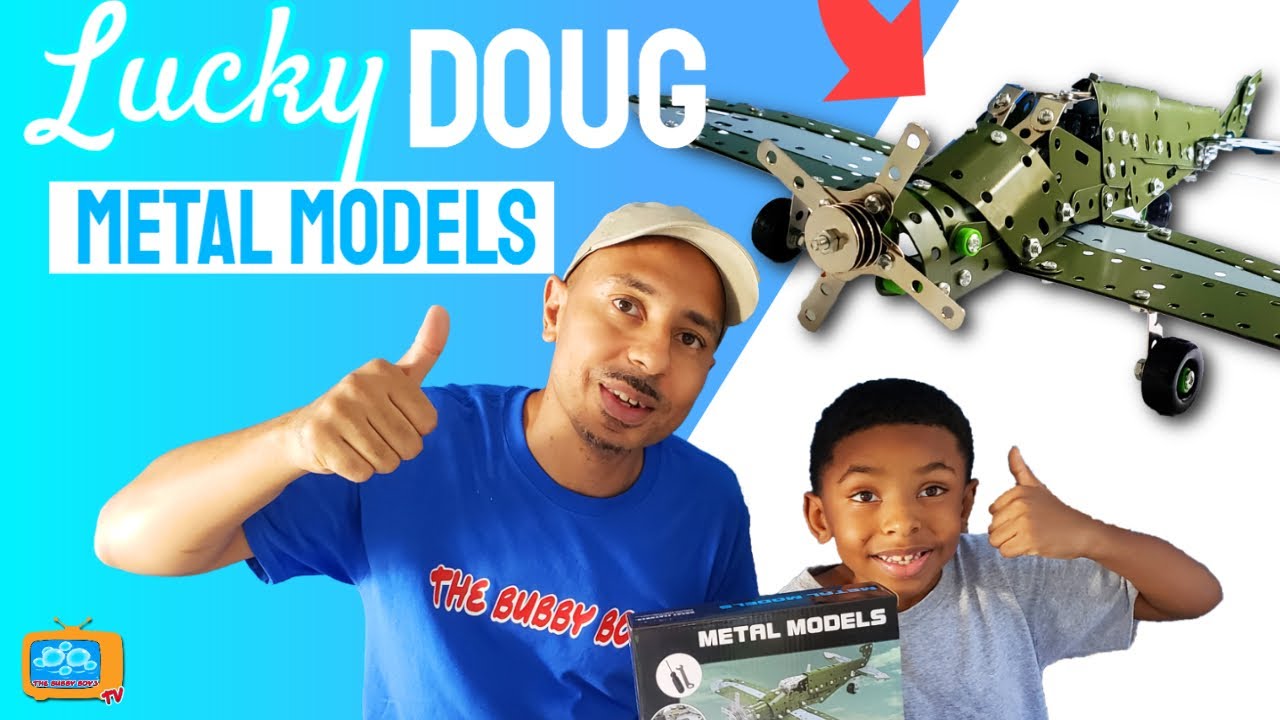 Lucky Doug Model Airplane Building Kit - 201 Pieces for Kids Ages 8-12,  STEM Assembly Toy Aircraft Gift for Boys 7-16 Years Old
